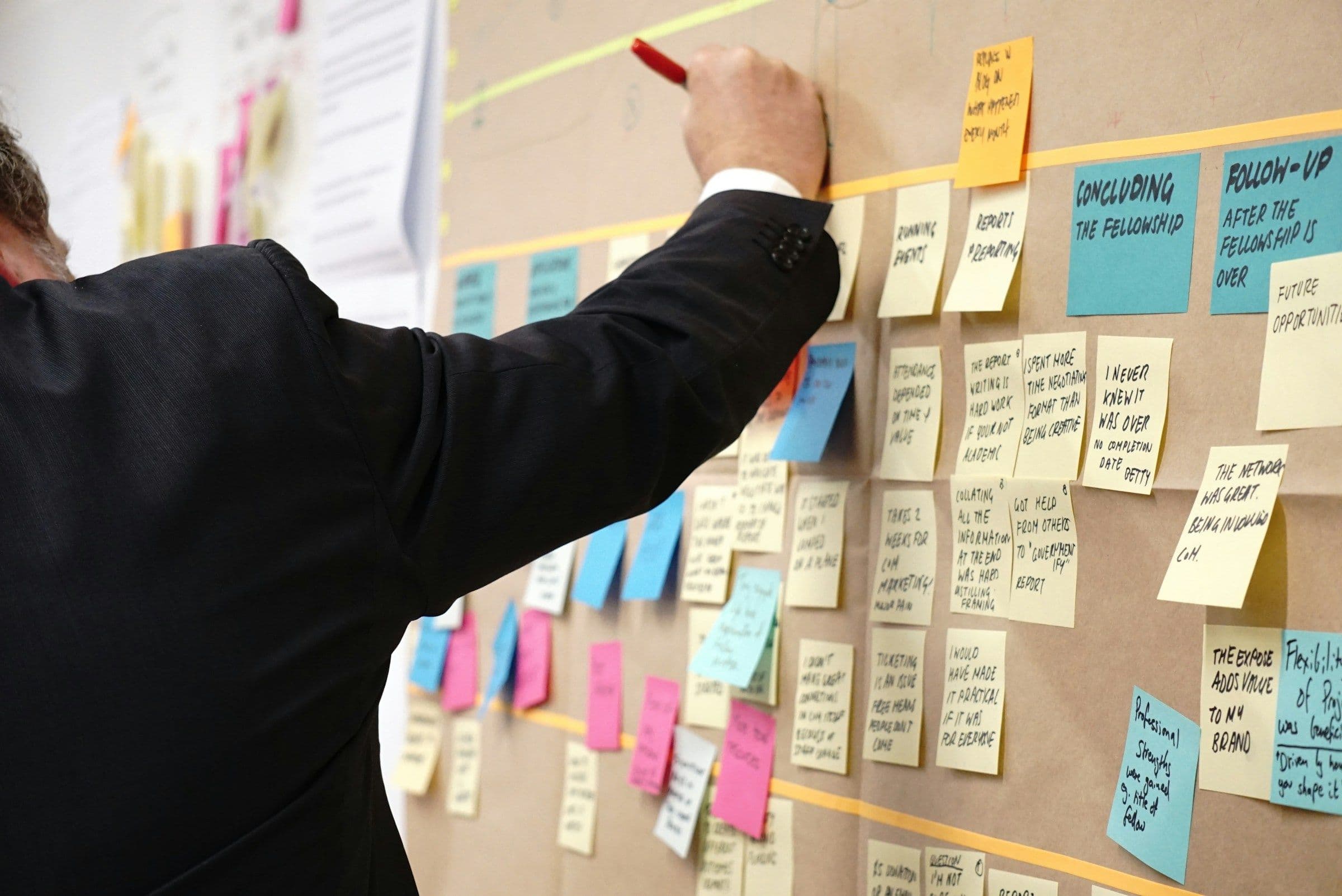 A trainer working through material with a small group