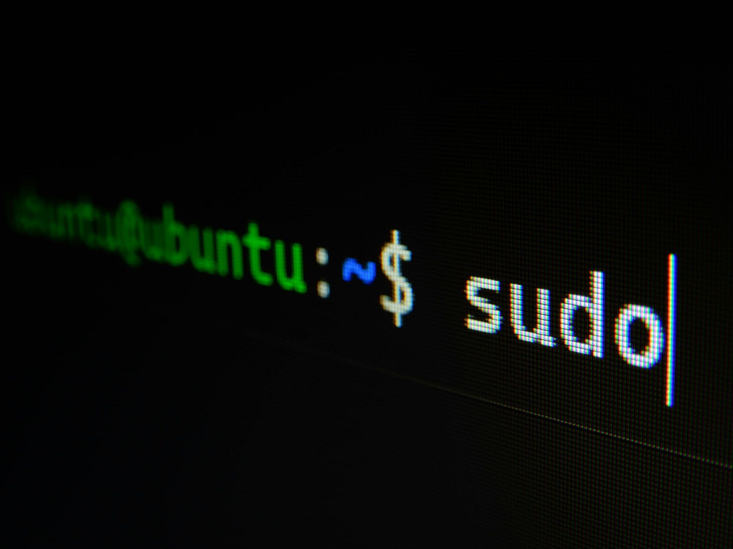 A command line interface showing the text ubuntu@ubuntu:~$ sudo with a blinking cursor